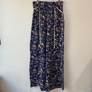 Gēmo Women's Floral Wide Leg Elastic Waist Pants Size 36